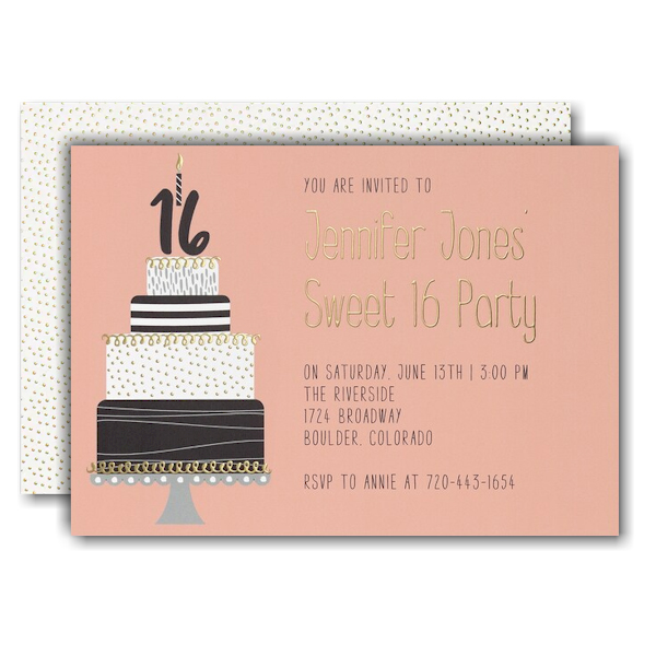 16 Takes the Cake Sweet Sixteen Invitation
