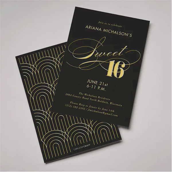 Sophisticated Sweet 16 Invitation