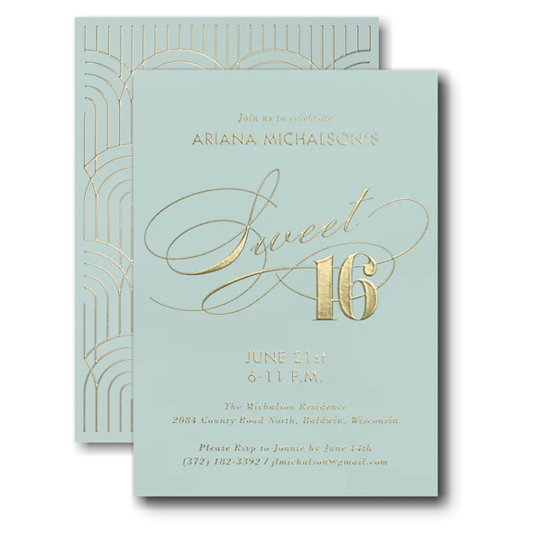 Sophisticated Sweet 16 Invitation