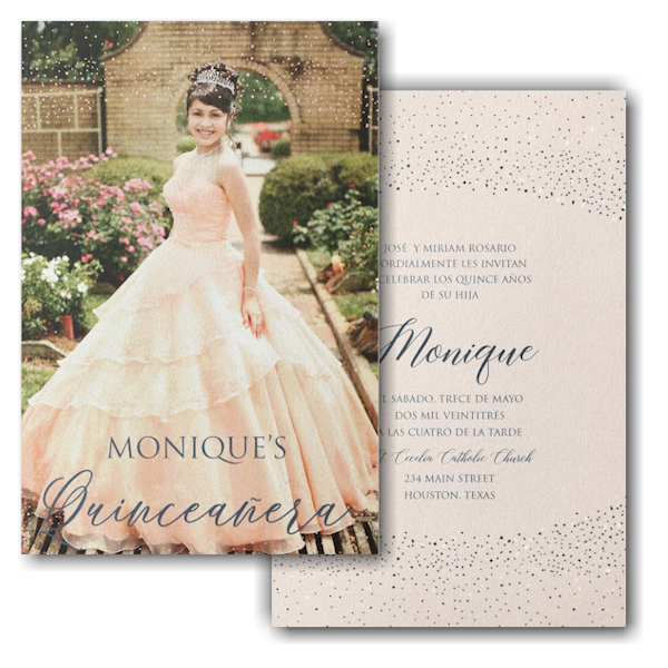Dotted Jubilee Quinceanera Invitation